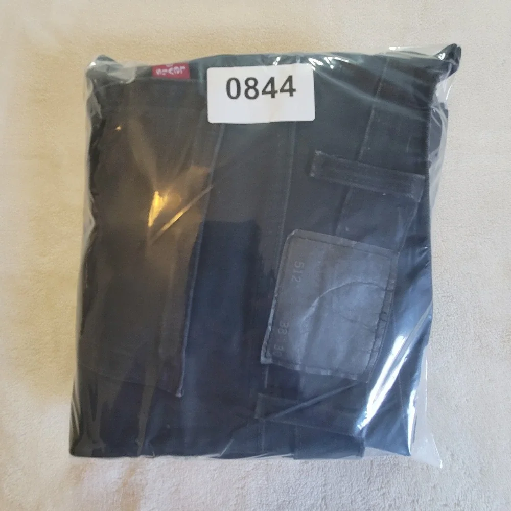 Levi's 512 Slim Taper Jeans Mens 38x30 Black Denim Waterless Tapered Leg Casual